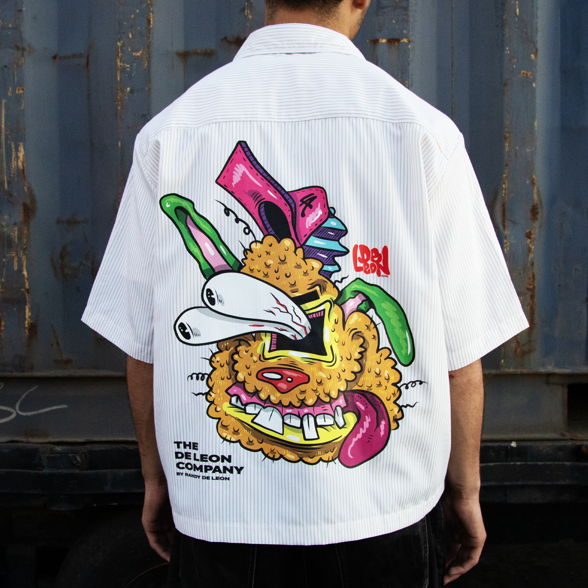 Brown Weird Dog Stripe Boxy Shirt