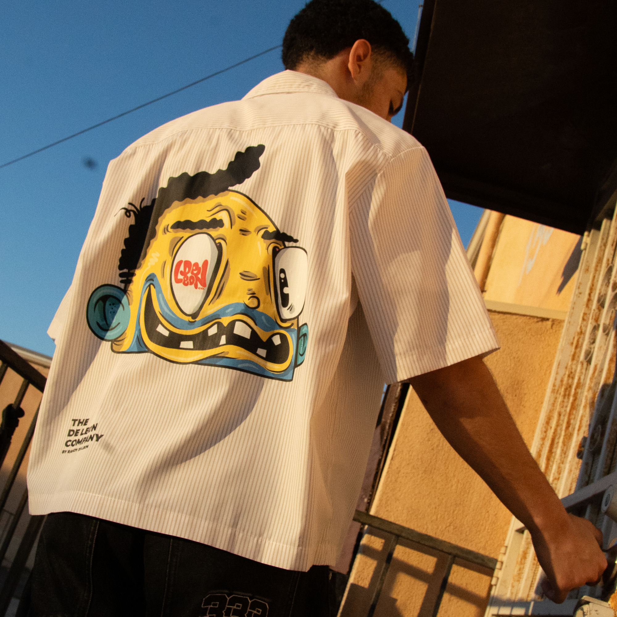 Crazy Face Stripe Boxy Shirt