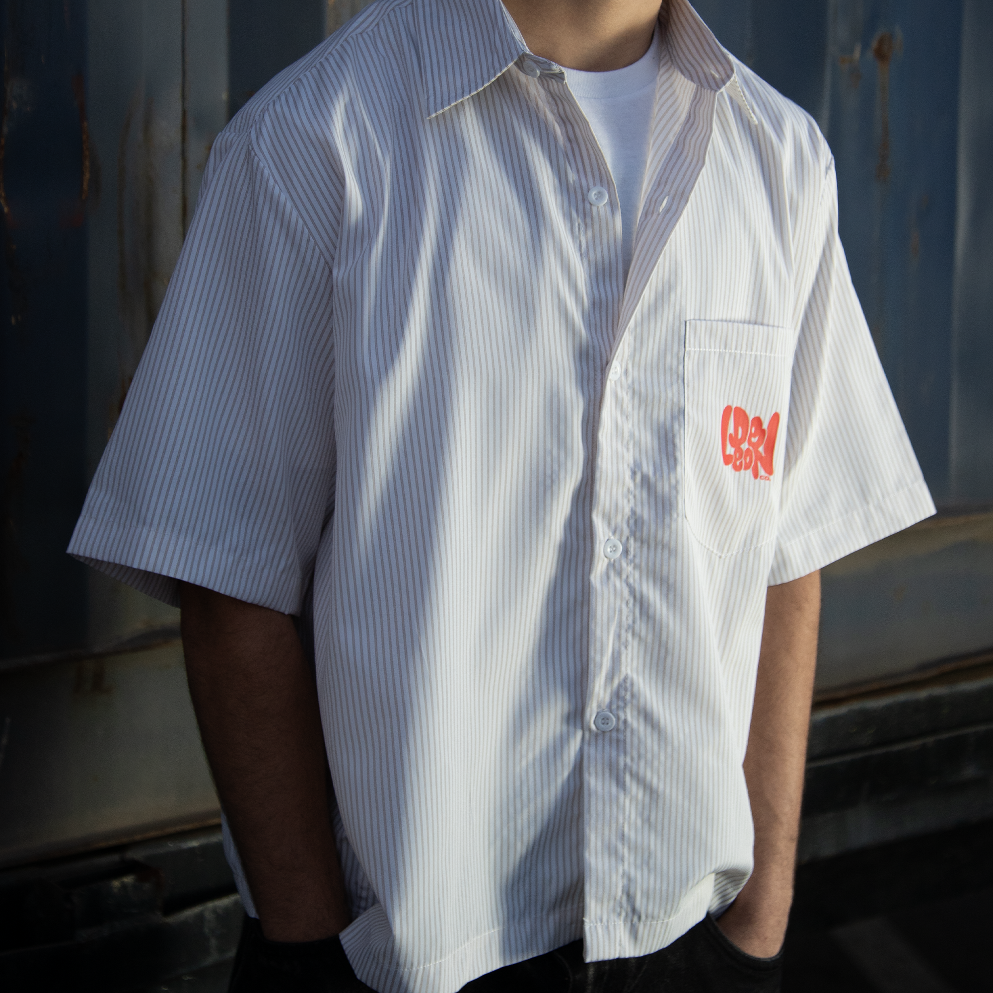 Graffiti Face Stripe Boxy Shirt