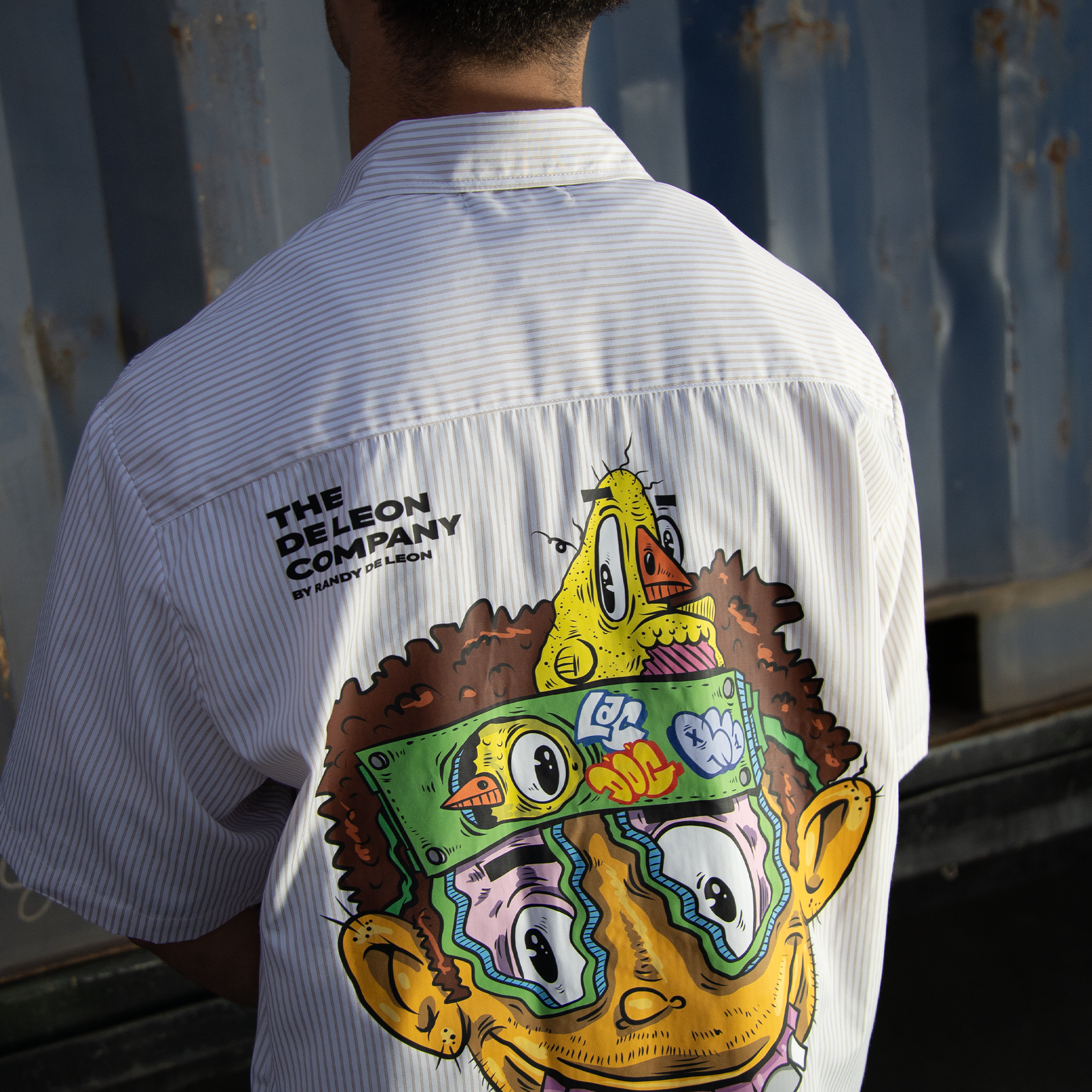 Graffiti Face Stripe Boxy Shirt