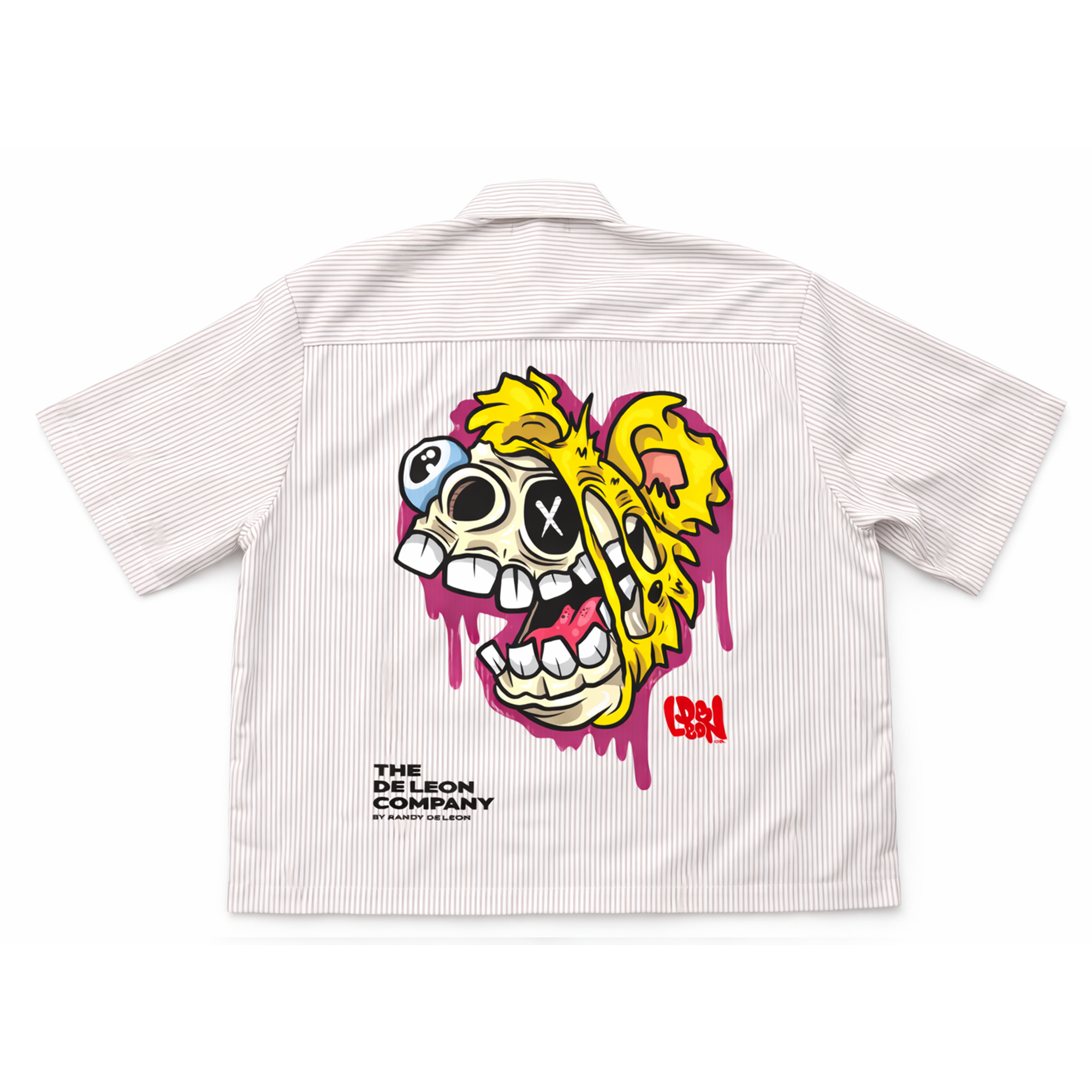 Skull Bear Stripe Boxy Shirt