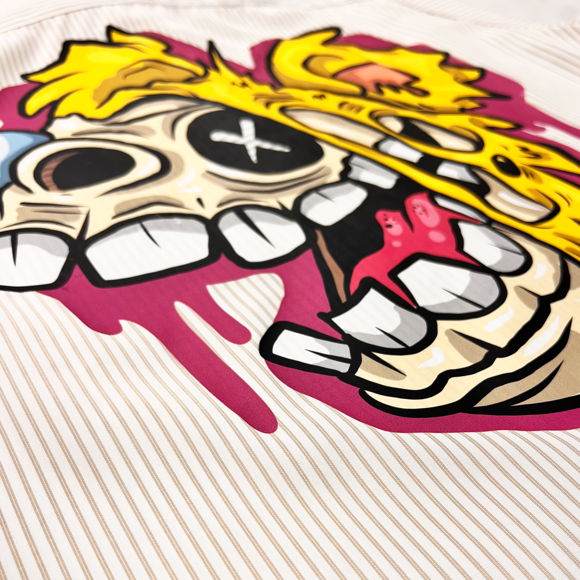 Skull Bear Stripe Boxy Shirt